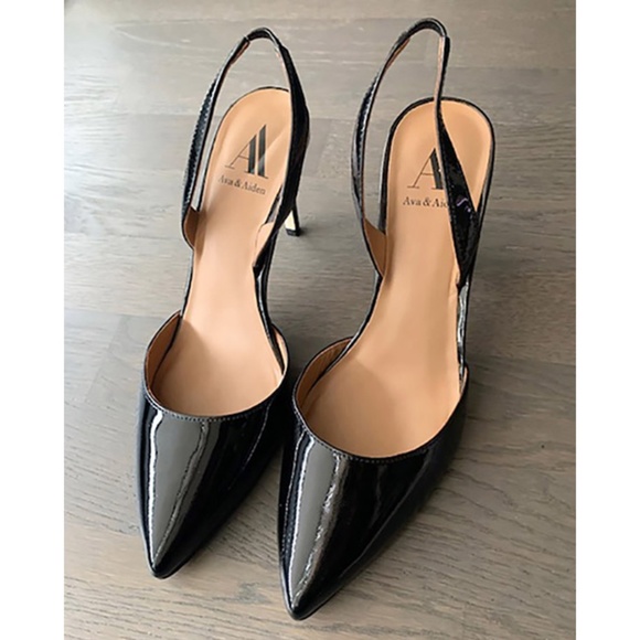 Ava & Aiden | Patent Leather Slingback Heels - Picture 2 of 11